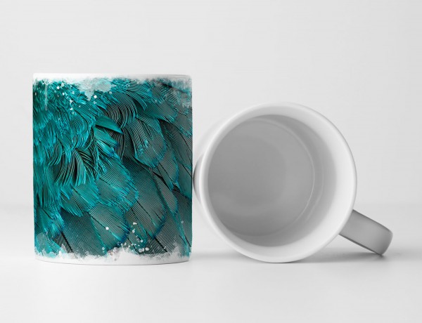 Paul Sinus Art Tasse Geschenk Naturfotografie – Flügel eines türkisen Aras