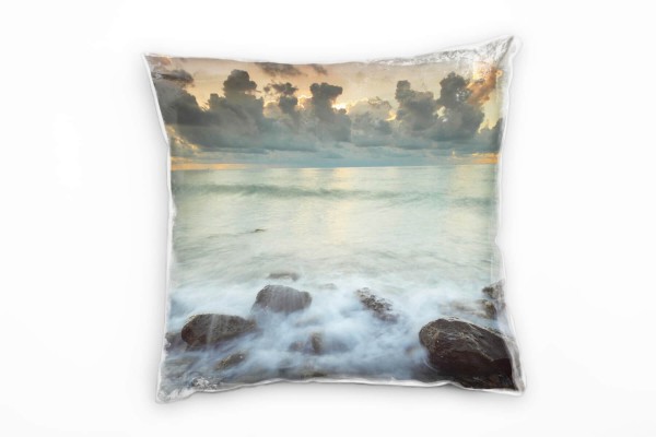 Paul Sinus Art Thailand, Asien, Strand und Meer, Wasser, Steine Deko Kissen 40x40cm für Couch Sofa Lounge Zierkisse