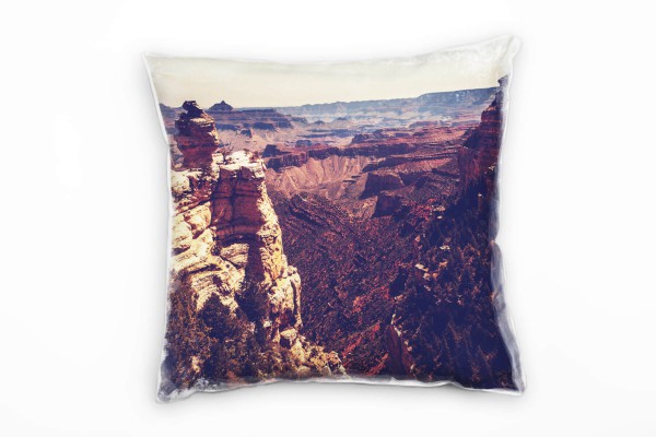 Paul Sinus Art Natur, riesige Felsen, rötlich, dunkel Deko Kissen 40x40cm für Couch Sofa Lounge Zierkissen