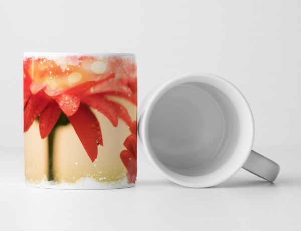 Paul Sinus Art Tasse Geschenk Rote Gerbera