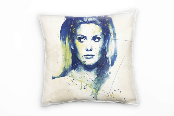 Paul Sinus Art Catherine Deneuve Deko Kissen Bezug 40x40cm für Couch Sofa Lounge Zierkissen