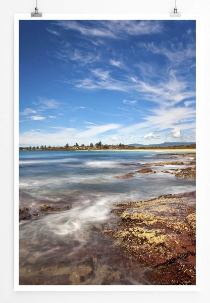 Paul Sinus Art Landschaftsfotografie 60x90cm Poster Malerischer Felsstrand