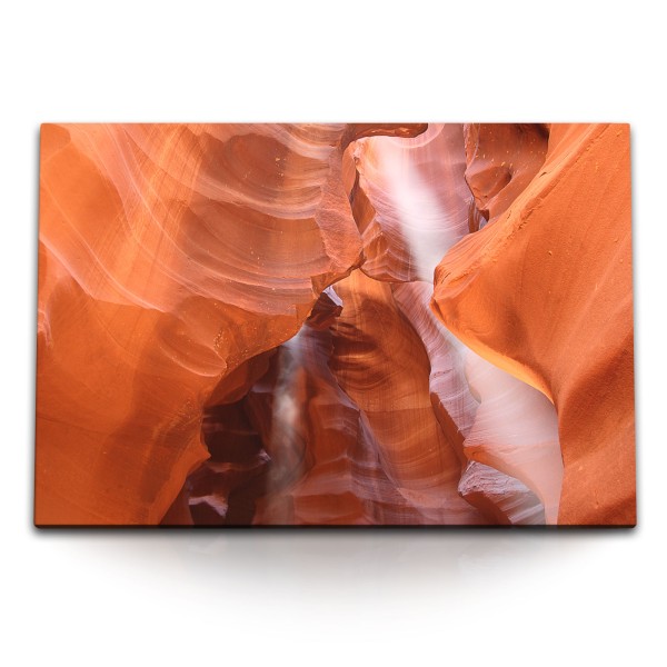 Paul Sinus Art 120x80cm Wandbild auf Leinwand Antelope Canyon USA Grotte Höhle Sandstein Orange