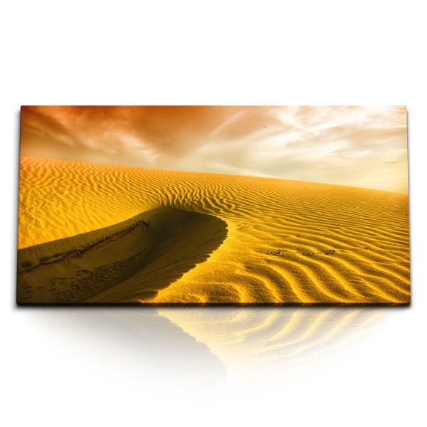 Paul Sinus Art Kunstdruck Bilder 120x60cm Wüste Sand Sahara roter Himmel Wüstenlandschaft