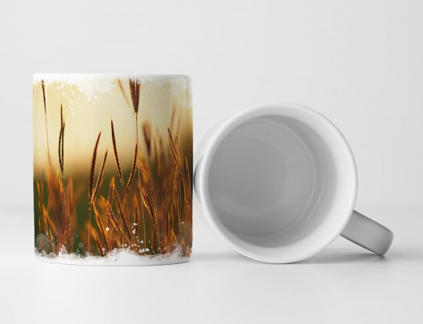 Paul Sinus Art Tasse Geschenk Naturfotografie – Grasblüten in der Abenddämmerung