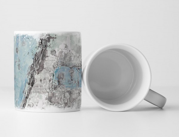 Paul Sinus Art Tasse Geschenk hellblau-hellgrau Abstraktion