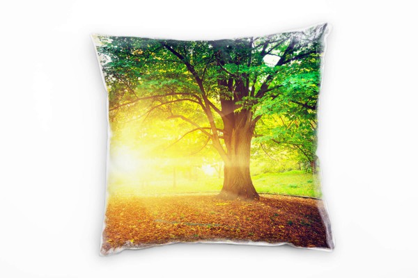 Paul Sinus Art Natur, Landschaften, gelb, grün, Laub, Bäume, Büsche Deko Kissen 40x40cm für Couch Sofa Lounge Zierk