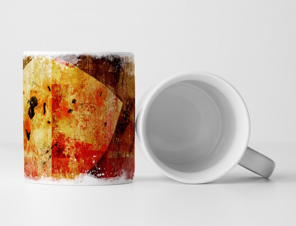 Paul Sinus Art Tasse Geschenk moderne Kunst in Braun – Orange