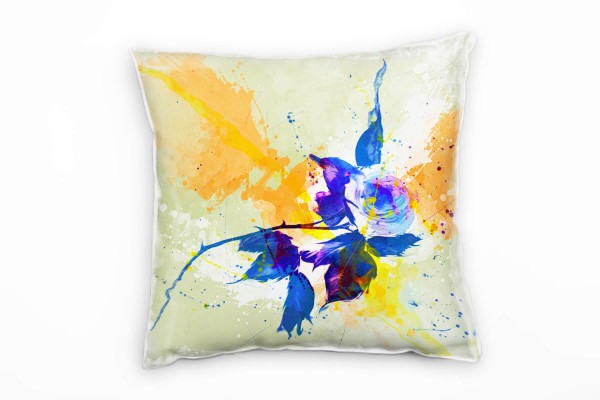 Paul Sinus Art Blume IV Deko Kissen Bezug 40x40cm für Couch Sofa Lounge Zierkissen