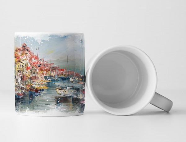 Paul Sinus Art Tasse Geschenk Bild einer Hafenstadt