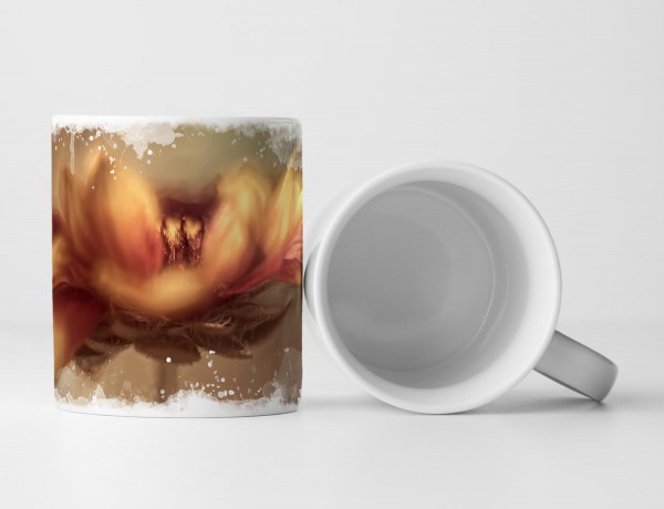 Paul Sinus Art Tasse Geschenk Sommerstimmung – Blüte rot braun