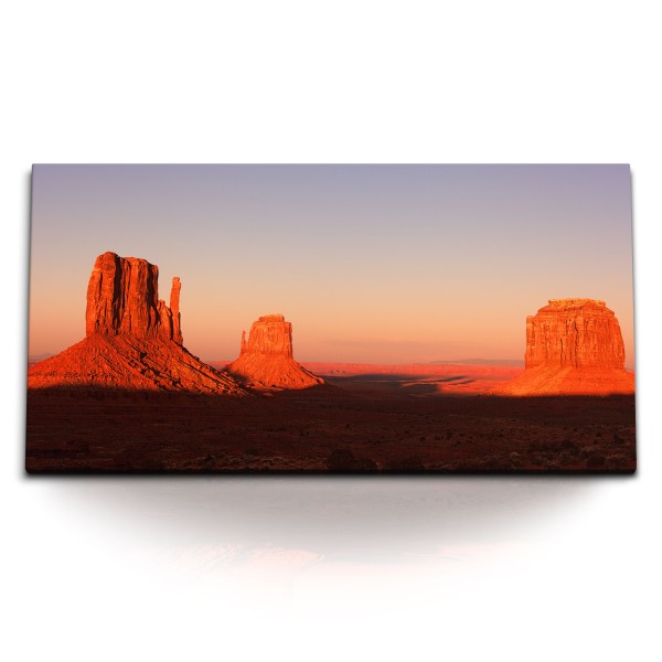 Paul Sinus Art Kunstdruck Bilder 120x60cm Monument Valley USA Utah Sonnenuntergang Rot