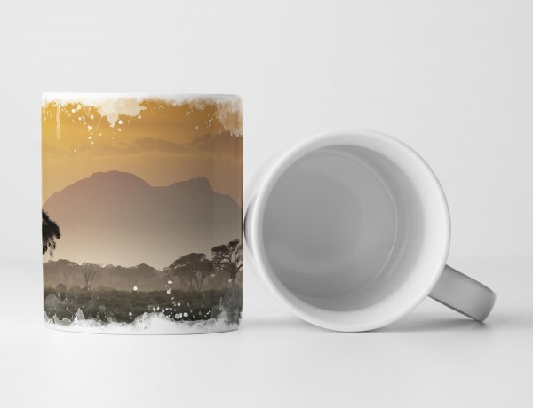 Paul Sinus Art Tasse Geschenk Landschaftsfotografie – Sonnenaufgang in Kenia Afrika