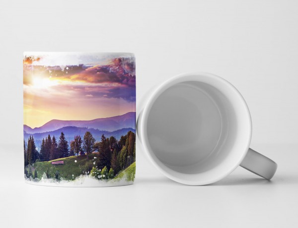 Paul Sinus Art Tasse Geschenk Landschaftsfotografie – Morgensonne auf dem Land Ukraine