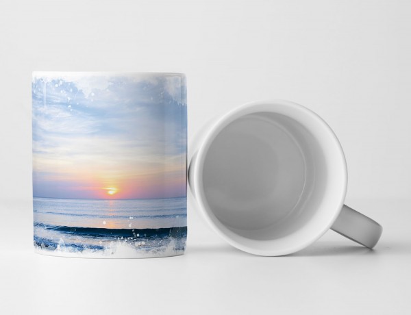 Paul Sinus Art Tasse Geschenk Landschaftsfotografie – Bewölkter Strand an einem sonnigen Tag