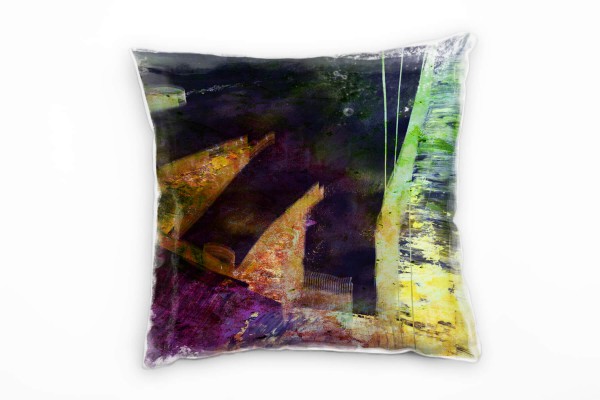 Paul Sinus Art Couch Sofa Lounge Zierkissen in 40x40cm Schwarz Violett Gelbgrün Rapsgelb