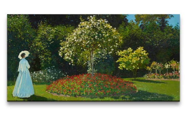 Paul Sinus Art Remaster 120x60cm Claude Monet Impressionismus weltberühmtes Wandbild Lady in the garden