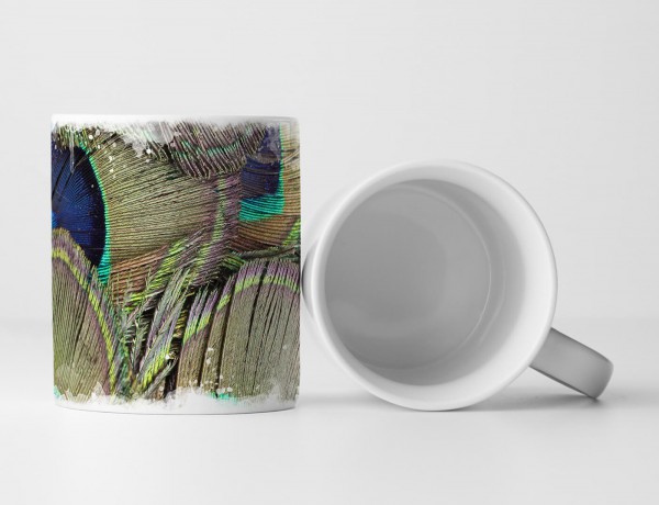 Paul Sinus Art Tasse Geschenk Künstlerische Fotografie – Dekorative Pfauenfedern