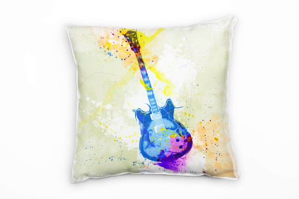 Paul Sinus Art E-Gitarre I Deko Kissen Bezug 40x40cm für Couch Sofa Lounge Zierkissen