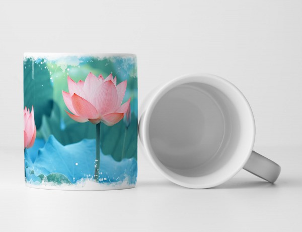 Paul Sinus Art Tasse Geschenk bühender Lotus auf dem Wasser