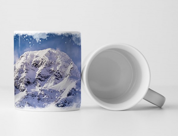 Paul Sinus Art Tasse Geschenk Landschaftsfotografie – Schneebedeckte Berge Norwegen