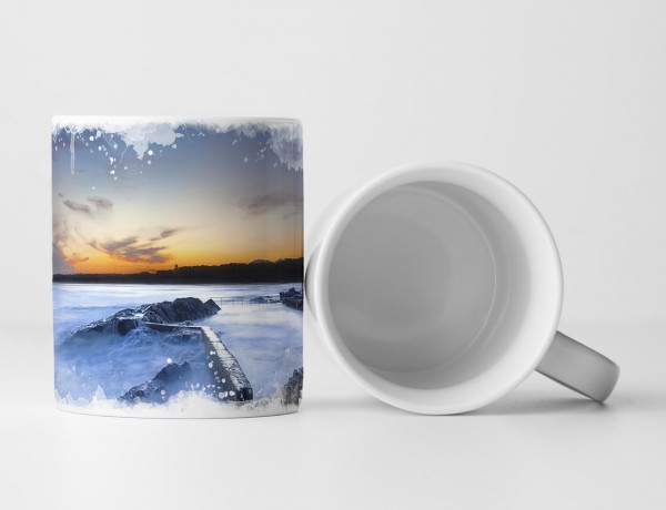 Paul Sinus Art Tasse Geschenk Landschaftsfotografie – Ozean bei Dunkelheit