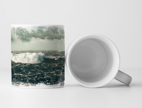 Paul Sinus Art Tasse Geschenk Landschaftsfotografie – Stürme Wellen im Atlantik