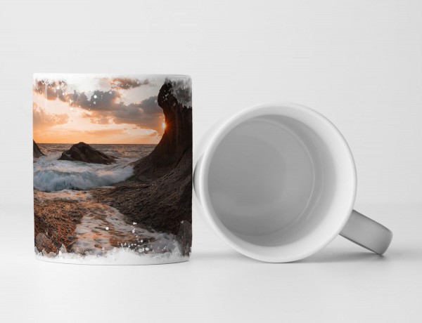 Paul Sinus Art Tasse Geschenk Naturfotografie – herrlicher Sonnenaufgang Felsen