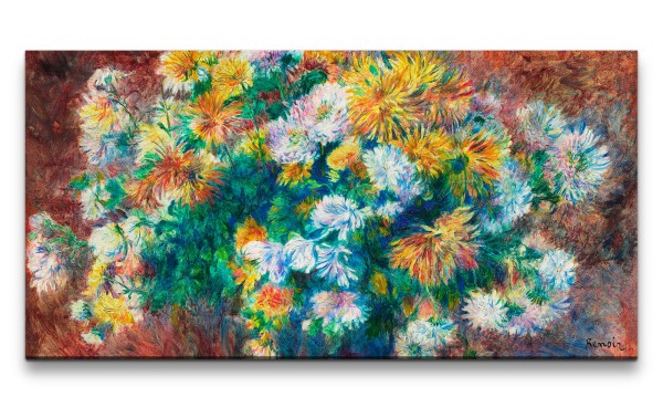 Paul Sinus Art Remaster 120x60cm Pierre-Auguste Renoir weltberühmtes Wandbild Impressionismus Chrysanthemums Blumen