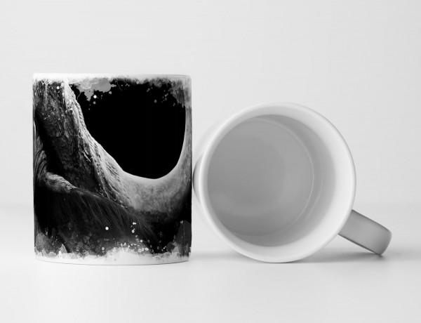 Paul Sinus Art Tasse Geschenk Tierfotografie – Afrikanischer Kaffernbüffel schwarz weiß