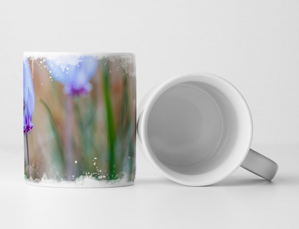 Paul Sinus Art Tasse Geschenk Wiese mit Alpenveilchen