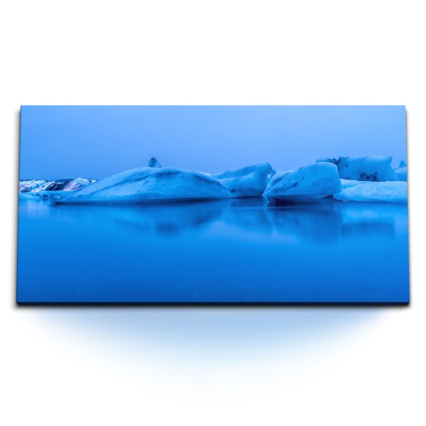 Paul Sinus Art Kunstdruck Bilder 120x60cm Eis Eisberge Antarktis Blau Ozean Eisplatten