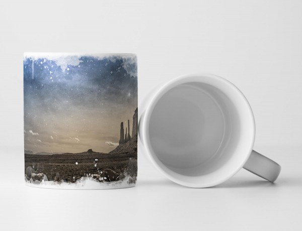 Paul Sinus Art Tasse Geschenk Naturfotografie – Felsenlandschaft bei Dämmerung