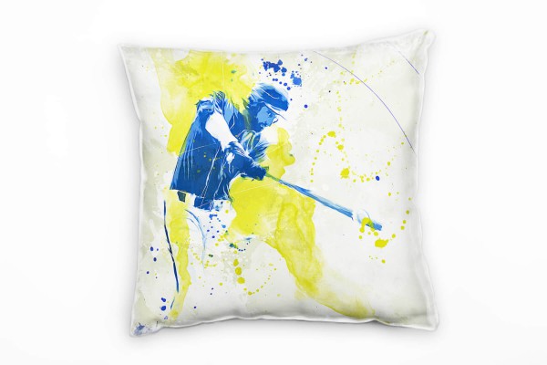 Paul Sinus Art Baseball II Deko Kissen Bezug 40x40cm für Couch Sofa Lounge Zierkissen