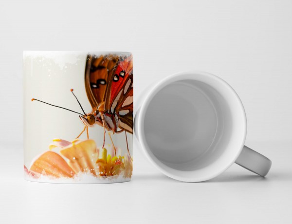 Paul Sinus Art Tasse Geschenk Naturfotografie – Schmetterling auf Blüte