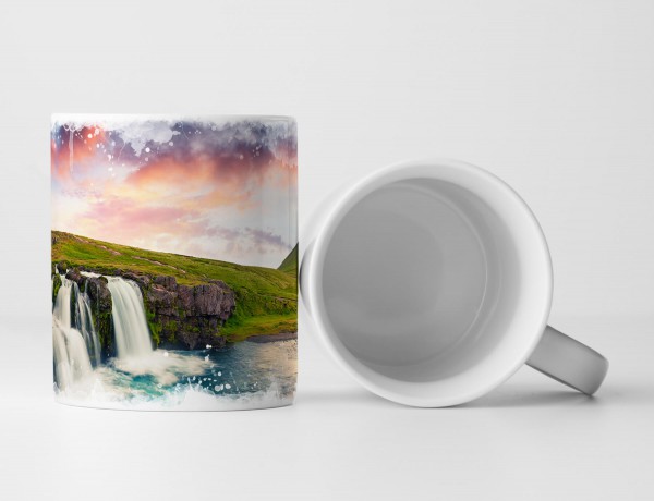 Tasse Geschenk Naturfotografie – Wasserfall im Sommer