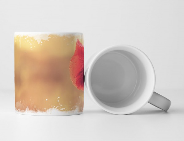 Paul Sinus Art Tasse Geschenk Naturfotografie – Wilde Mohnblume im Sepia Sonnenlicht