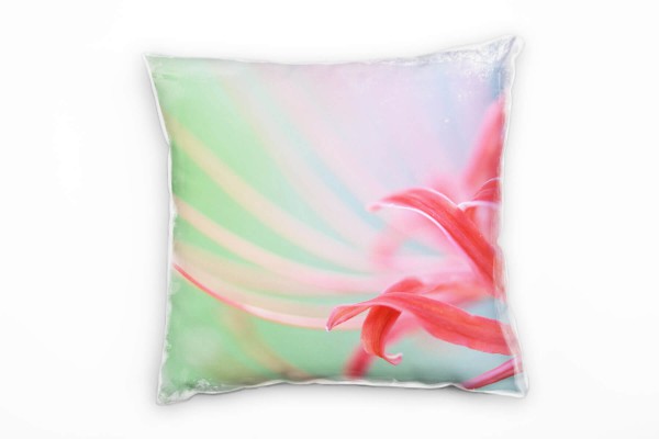 Paul Sinus Art Macro, Blumen, Lilie, rot, grün Deko Kissen 40x40cm für Couch Sofa Lounge Zierkissen