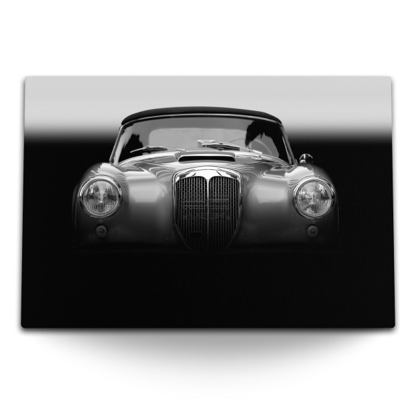 Paul Sinus Art 120x80cm Wandbild auf Leinwand Schwarz Weiß Fotografie Oldtimer Traumauto Auto