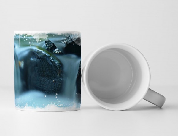 Paul Sinus Art Tasse Geschenk Landschaftsfotografie – Kaskade an einem kleinen Bergfluss