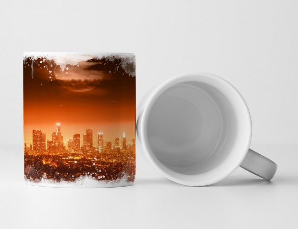 Paul Sinus Art Tasse Geschenk Urbane Fotografie – Dramatischer Vollmond über Los Angeles USA