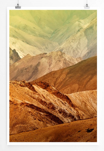 Paul Sinus Art Berglandschaft in Ocker Indien 60x90cm Poster