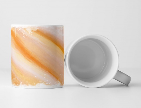 Paul Sinus Art Tasse Geschenk Bild – Abstrakte orange und gelbe Linien