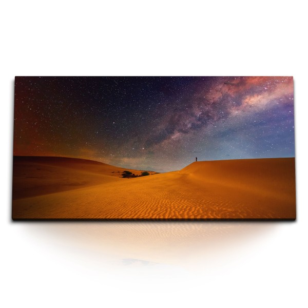 Paul Sinus Art Kunstdruck Bilder 120x60cm Wüste bei Nacht Milchstraße Sternenhimmel Astrofotografie