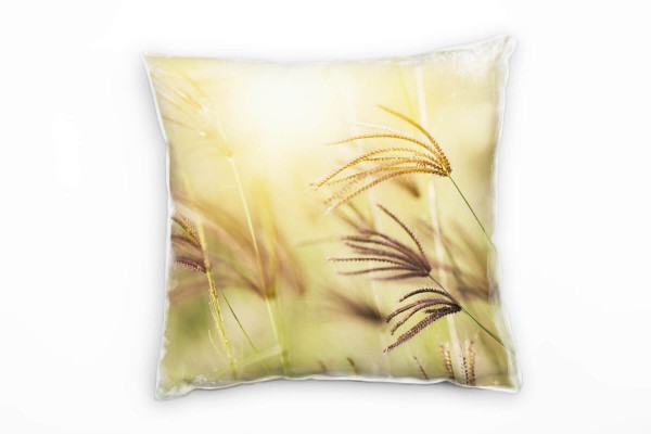 Paul Sinus Art Natur, Gras, Sonnenschein, grün, gelb Deko Kissen 40x40cm für Couch Sofa Lounge Zierkissen