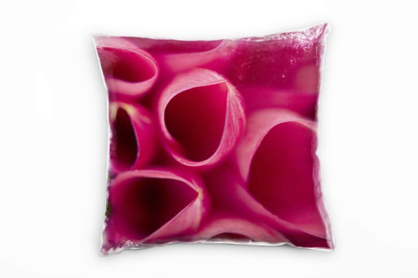 Paul Sinus Art Macro, Blumen, Blütenblätter, pink Deko Kissen 40x40cm für Couch Sofa Lounge Zierkissen