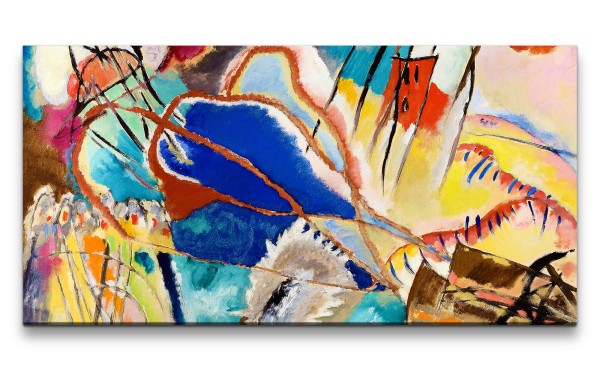 Paul Sinus Art Remaster 120x60cm Wassily Kandinsky weltberühmtes Wandbild Farbenfroh Zeitlos Improvisation No. 30