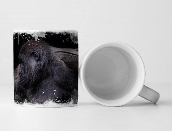 Paul Sinus Art Tasse Geschenk Gorilla auf einem Ast – Tierfotografie