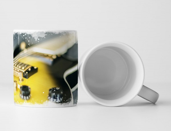 Paul Sinus Art Tasse Geschenk gelbe Elektrogitarre