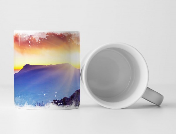 Paul Sinus Art Tasse Geschenk Landschaftsfotografie – Sonnenaufgang über den Bergen Ukraine